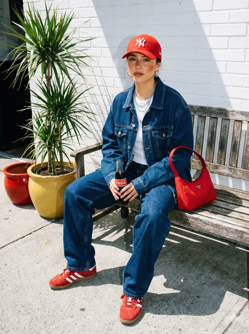 Preview of Urban Street Fashion Portrait with Vintage Accents
