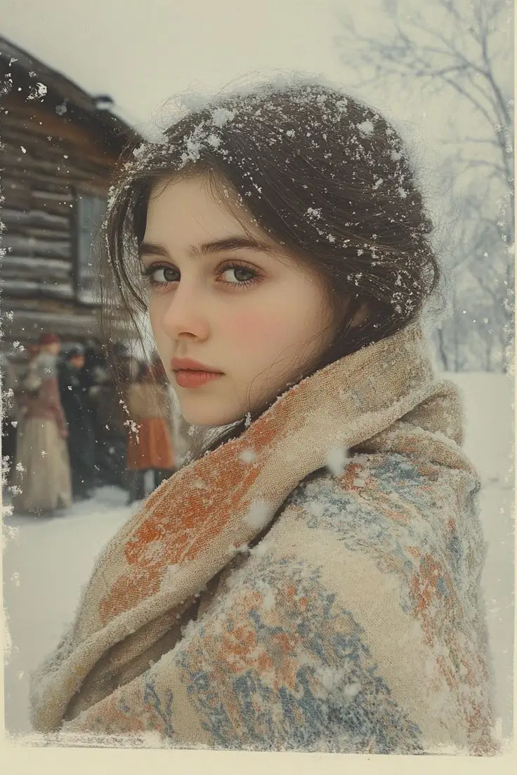 پیش‌نمایش Cinematic Winter Portrait with Snowflakes