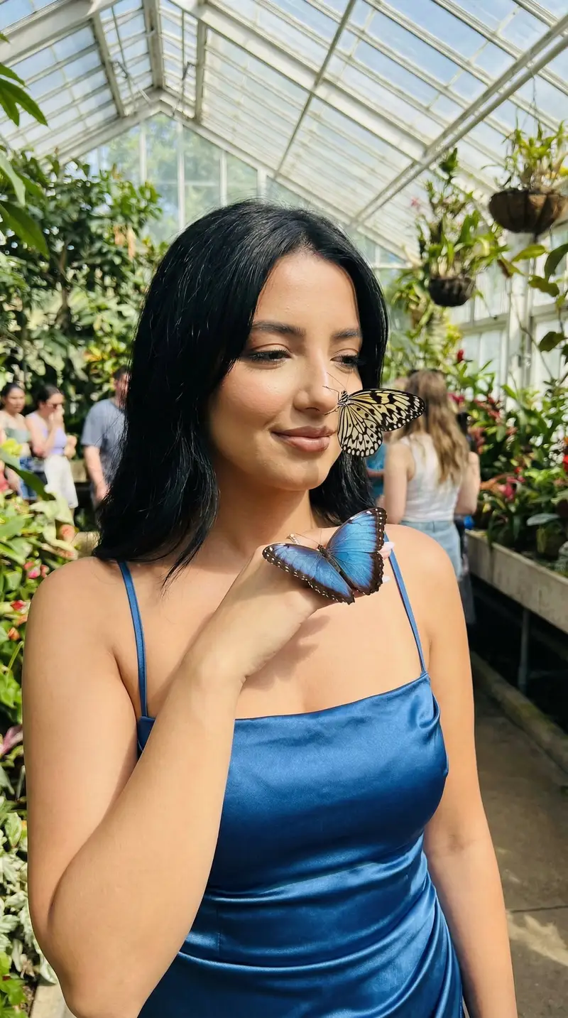 Preview of Photoreal Cinematic Portrait in Butterfly Garden Prompt