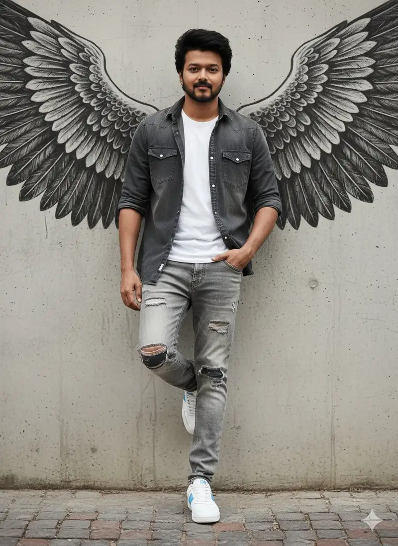 Preview of Urban Cinematic Portrait with Painted Angel Wings