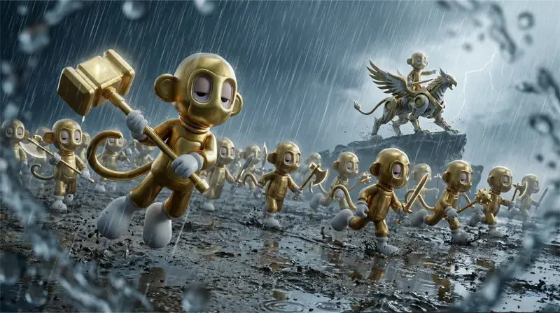 Preview of Cinematic Macro Toy Photography of a Charging Army
