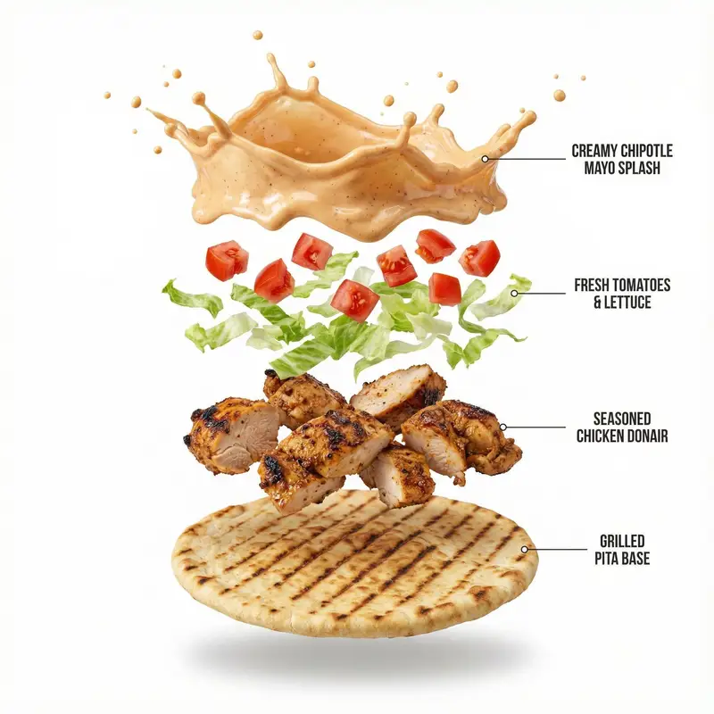Preview of Shawarma Product Photography and Exploded Infographic