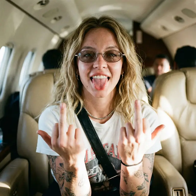 Preview of Unfiltered Paparazzi-Style Portrait in a Private Jet