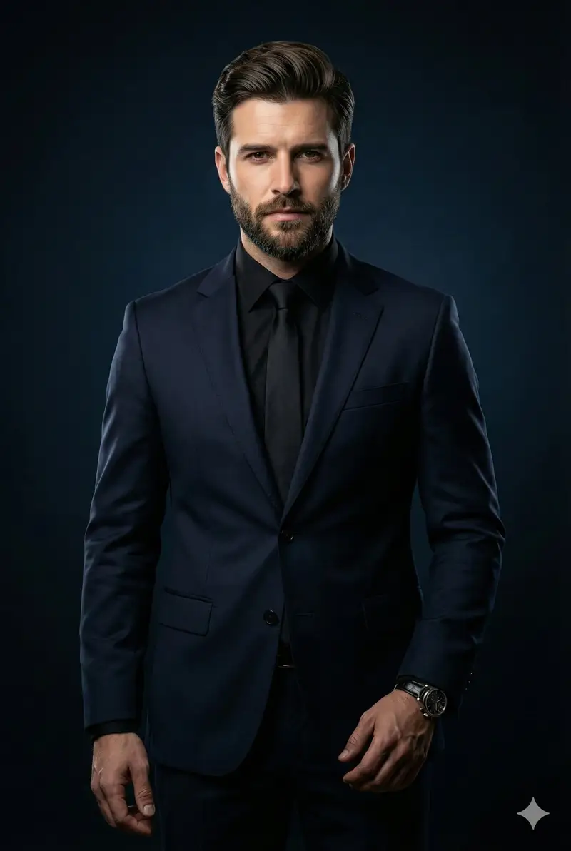 Preview of Cinematic Portrait of Middle-Aged Man in Suit