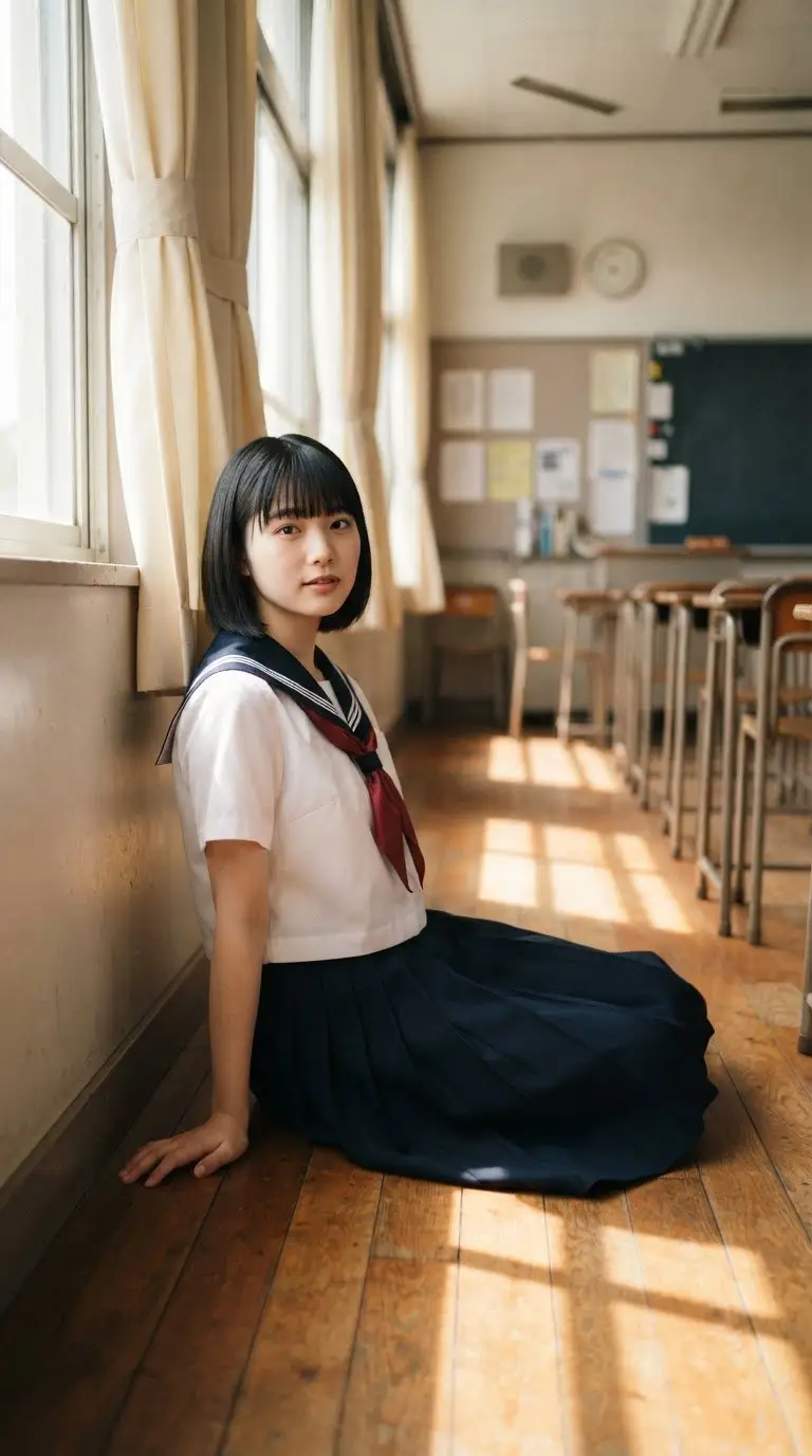 Preview of Japanese School Uniform Classroom Portrait