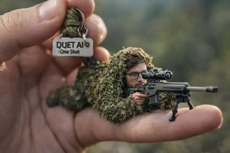 Preview of Macro Shot of Miniature Sniper Scene