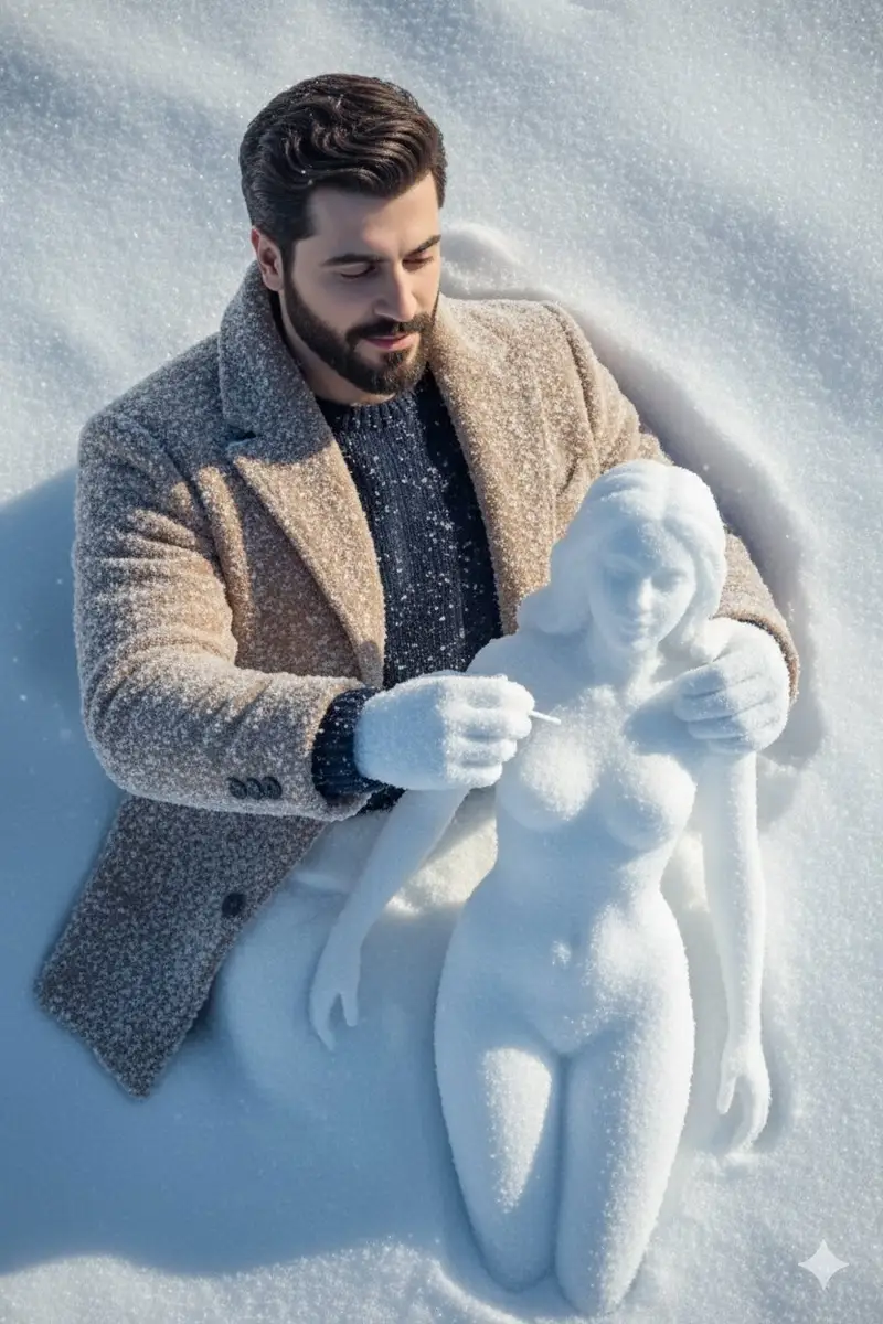 Preview of Hyper-Realistic Snow Sculpture Artist Prompt