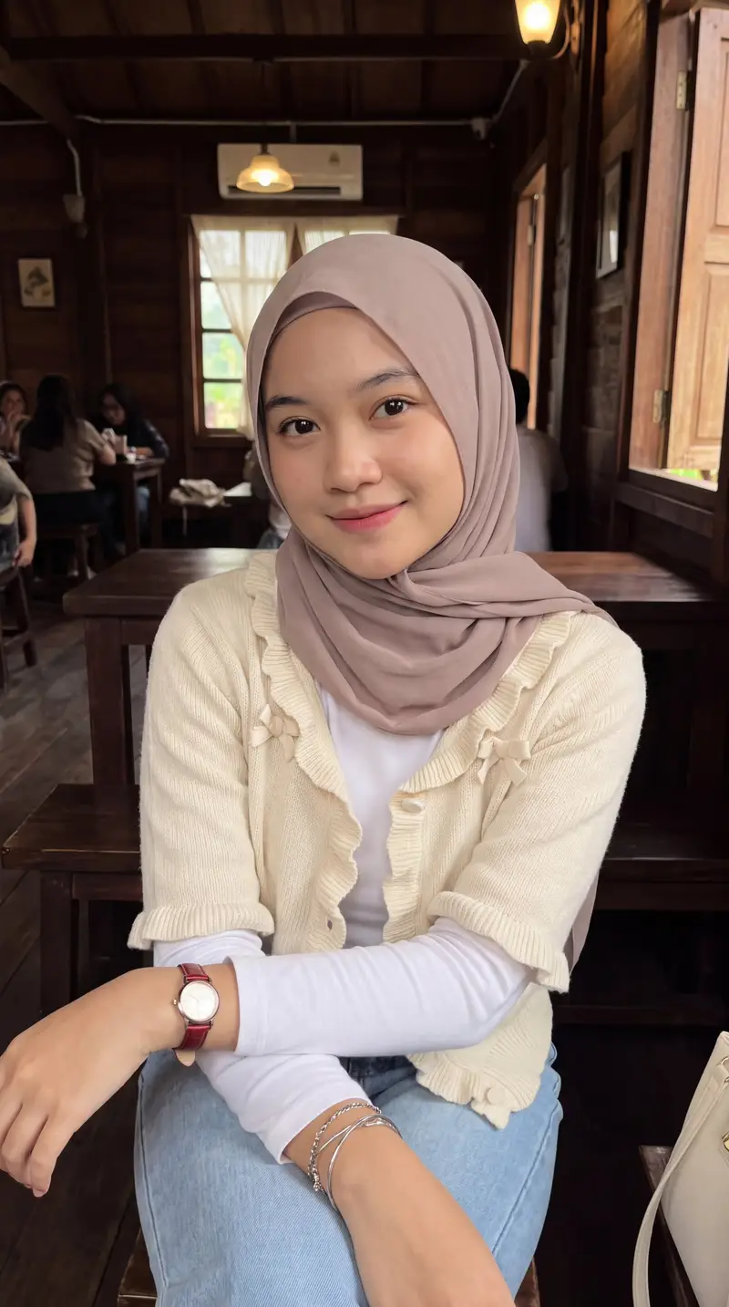 Preview of Hijab Portrait Cafe Aesthetic