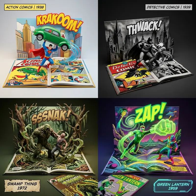 Preview of 3D Diorama of Comic Book Covers and Toys