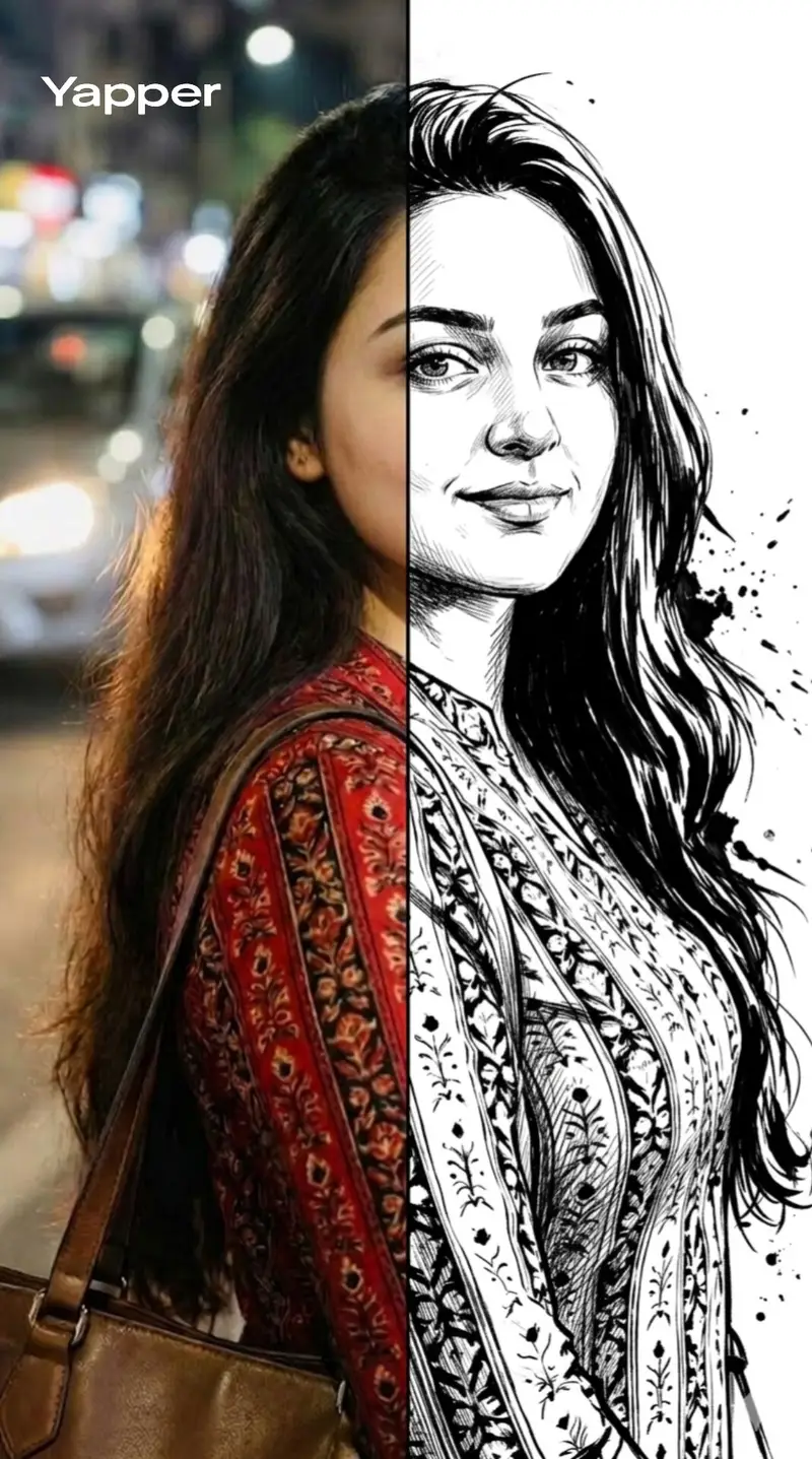 Preview of Split-Style Portrait Transformation Prompt for Nano Banana