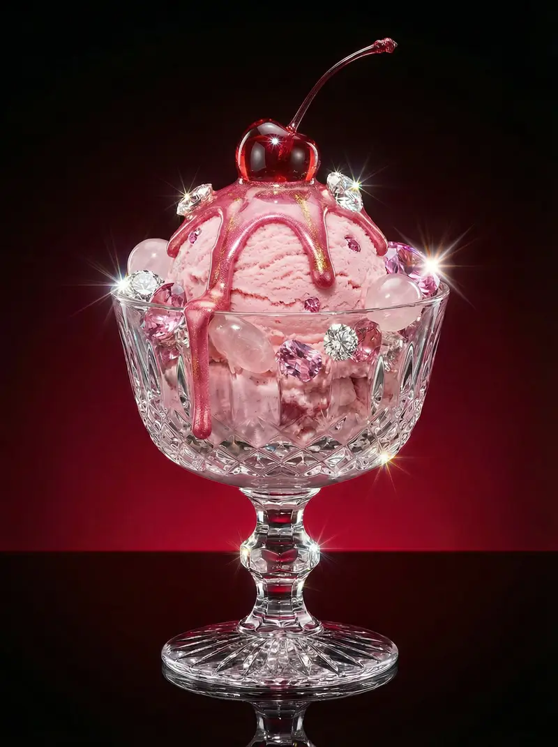 پیش‌نمایش Luxury Dessert Still Life with Diamonds and Molten Center
