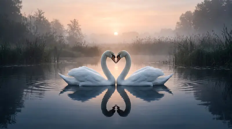 Preview of Elegant Swans Heart Formation