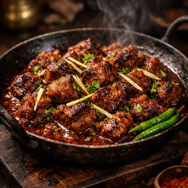 پیش‌نمایش Cinematic 8K Mutton Karahi Food Macro Shot