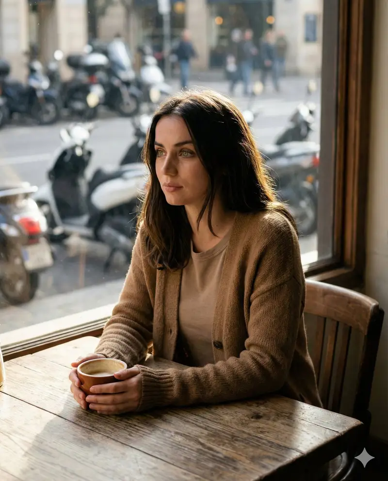 Preview of Cinematic Portrait in a Cozy Cafe
