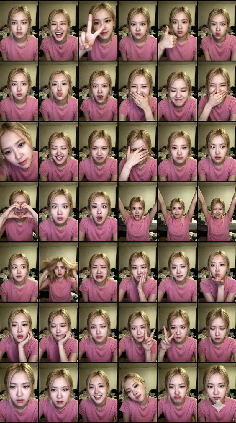 Preview of Extreme Lo-Fi Webcam Contact Sheet (Rosé Blackpink)