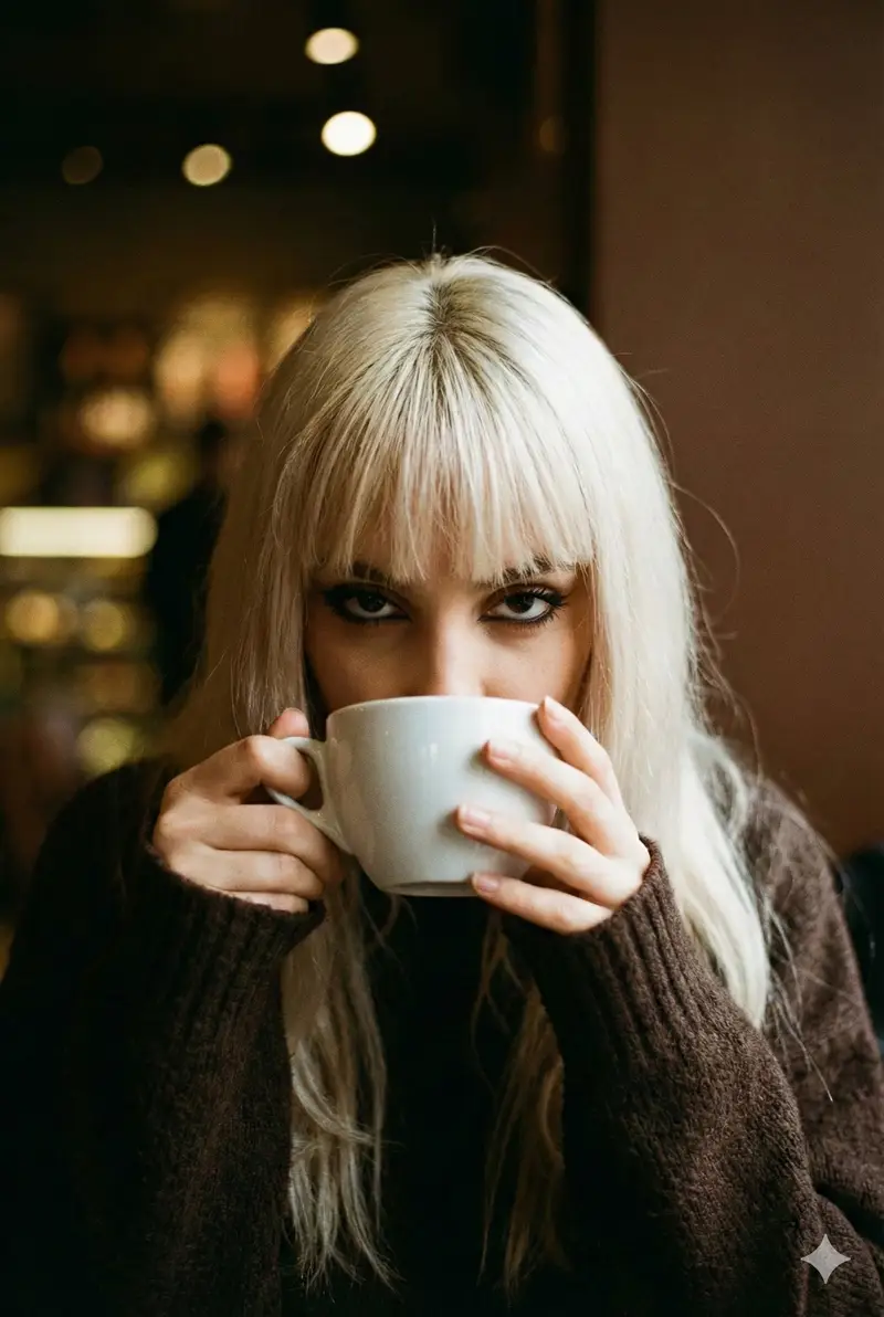Preview of Cinematic Melancholic Cafe Portrait