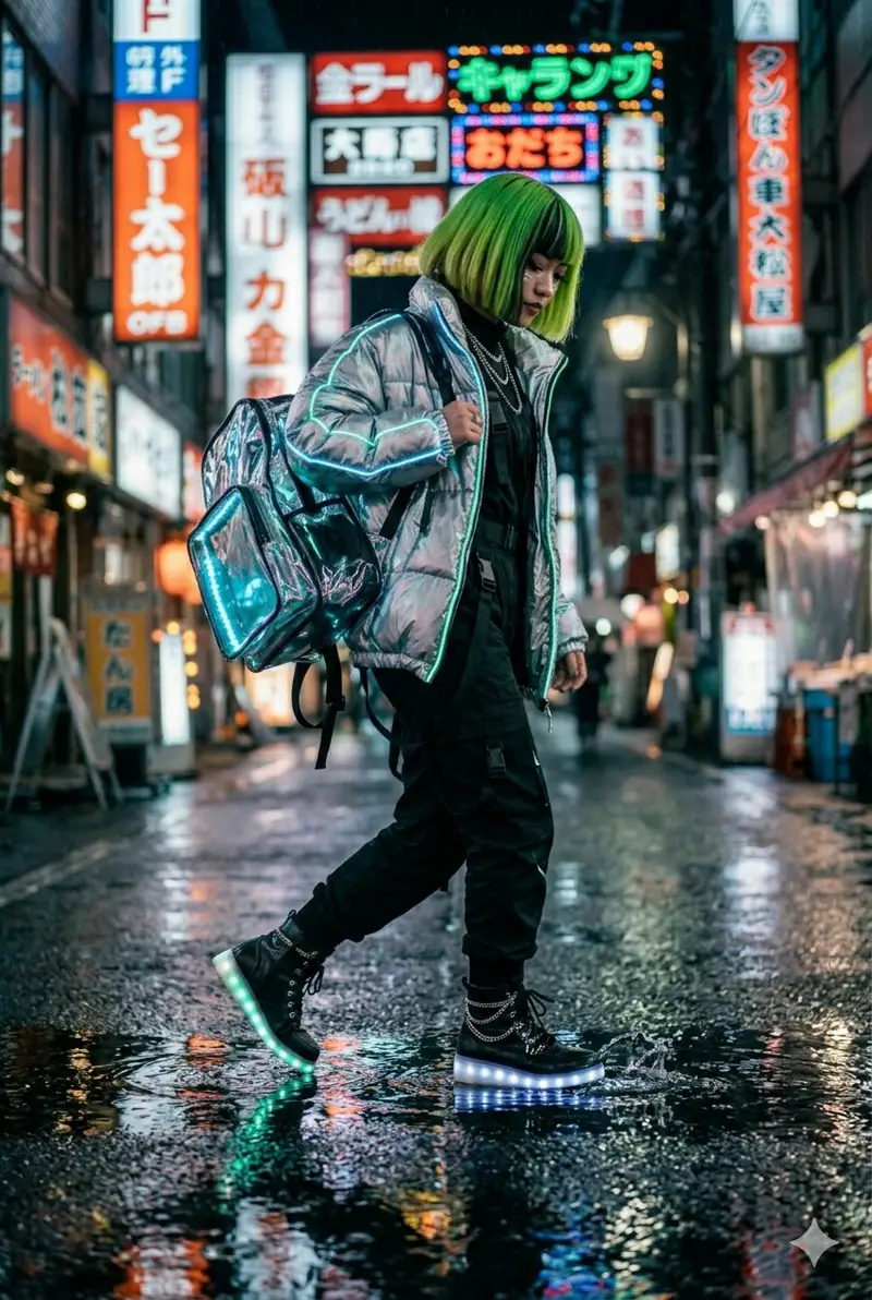 پیش‌نمایش Cyberpunk Techwear Street Shot