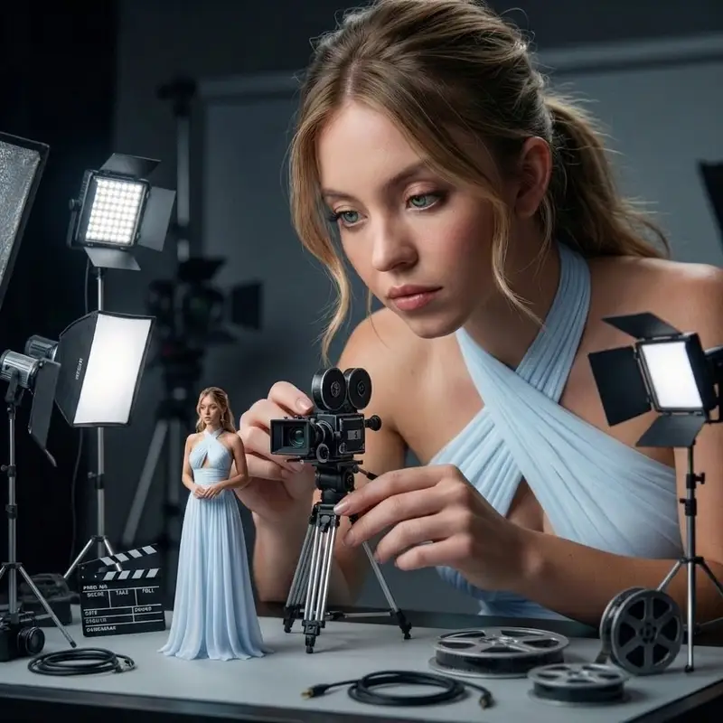 Preview of Giant Woman Filmmaker with Miniature Model