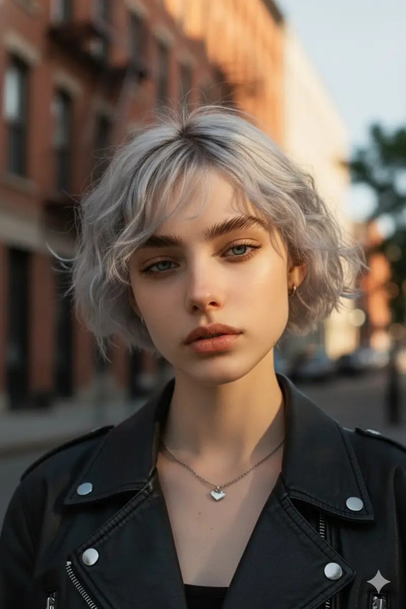Preview of Moody Cinematic Platinum Blonde Portrait
