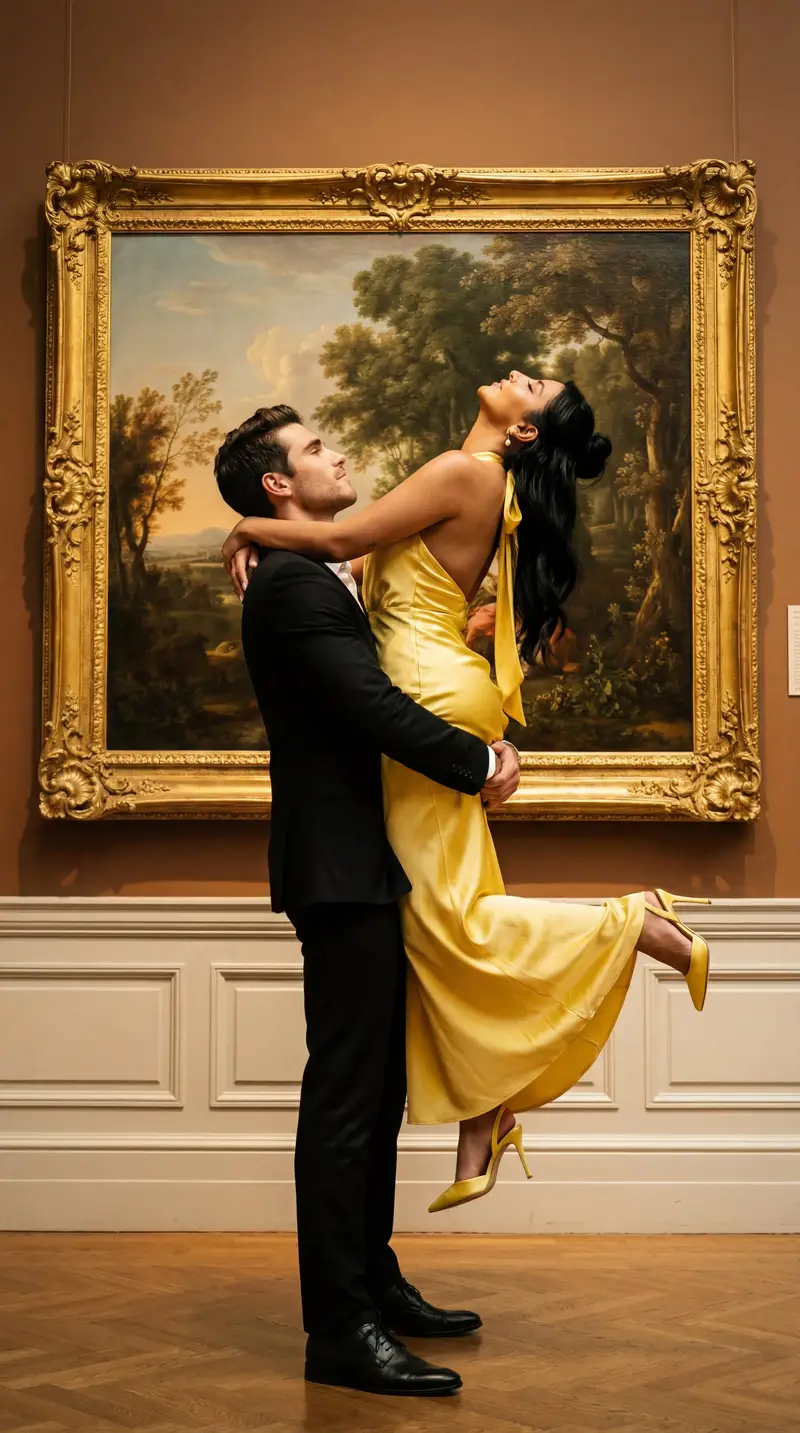 پیش‌نمایش Cinematic Fine Art Couple Portrait with Reference Image Locking