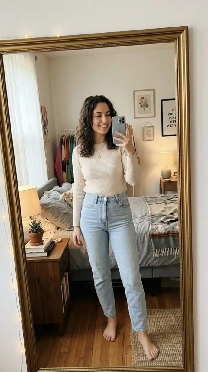 پیش‌نمایش Photorealistic Mirror Selfie Portrait