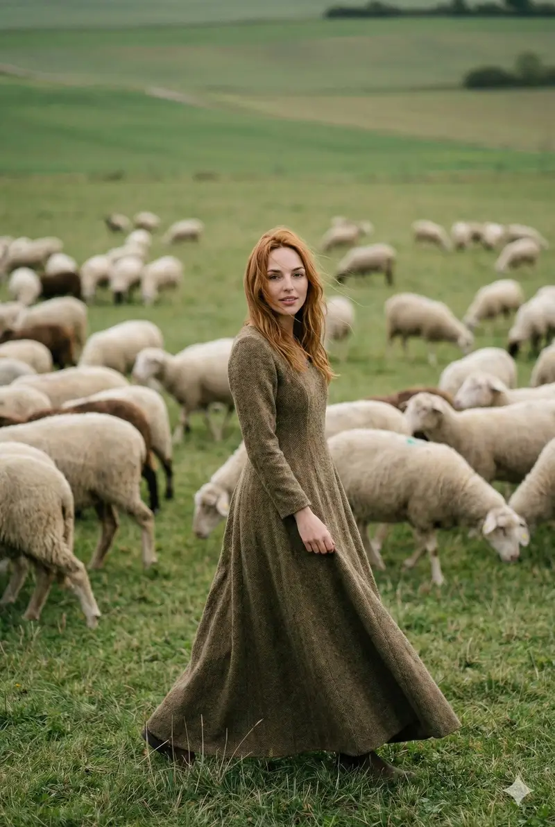 Preview of Fashion-Meets-Documentary Portrait in a Pastoral Setting