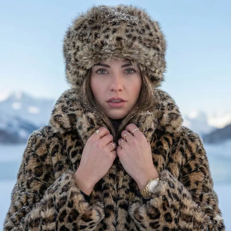 Preview of Close-up Portrait in Snowy Alpine Landscape