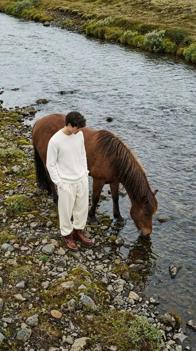 Preview of Jil Sander Aesthetic Fashion Editorial: Man and Horse