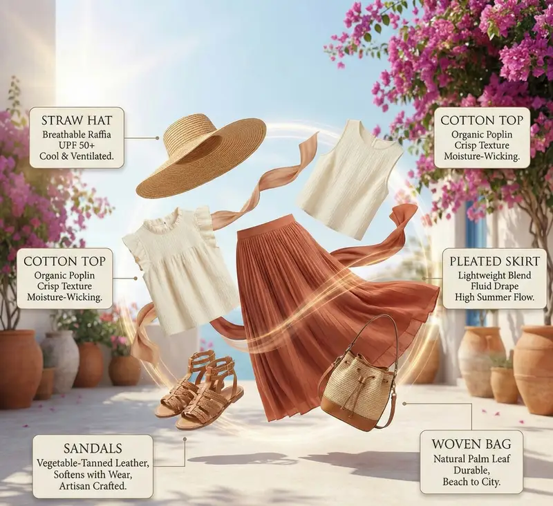 Preview of High-Fashion Summer Outfit Infographic with Exploded Composition