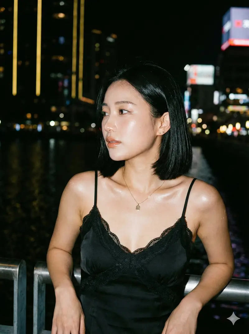 Preview of Ultra Photorealistic Nighttime Portrait with Flash