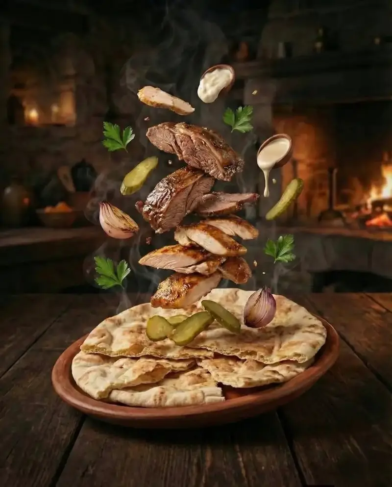 پیش‌نمایش Hyper-realistic Deconstructed Middle Eastern Cuisine Prompt
