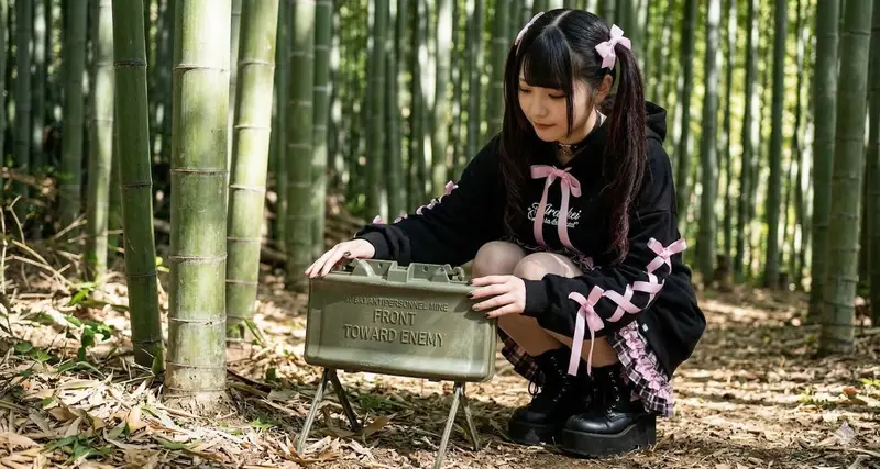 Preview of Jirai-kei Girl with Claymore in Bamboo Forest