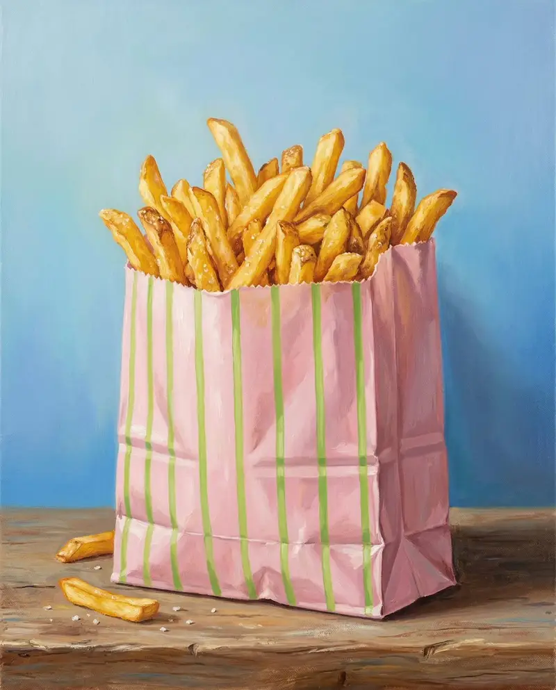 Preview of Hand-Painted Still Life of French Fries