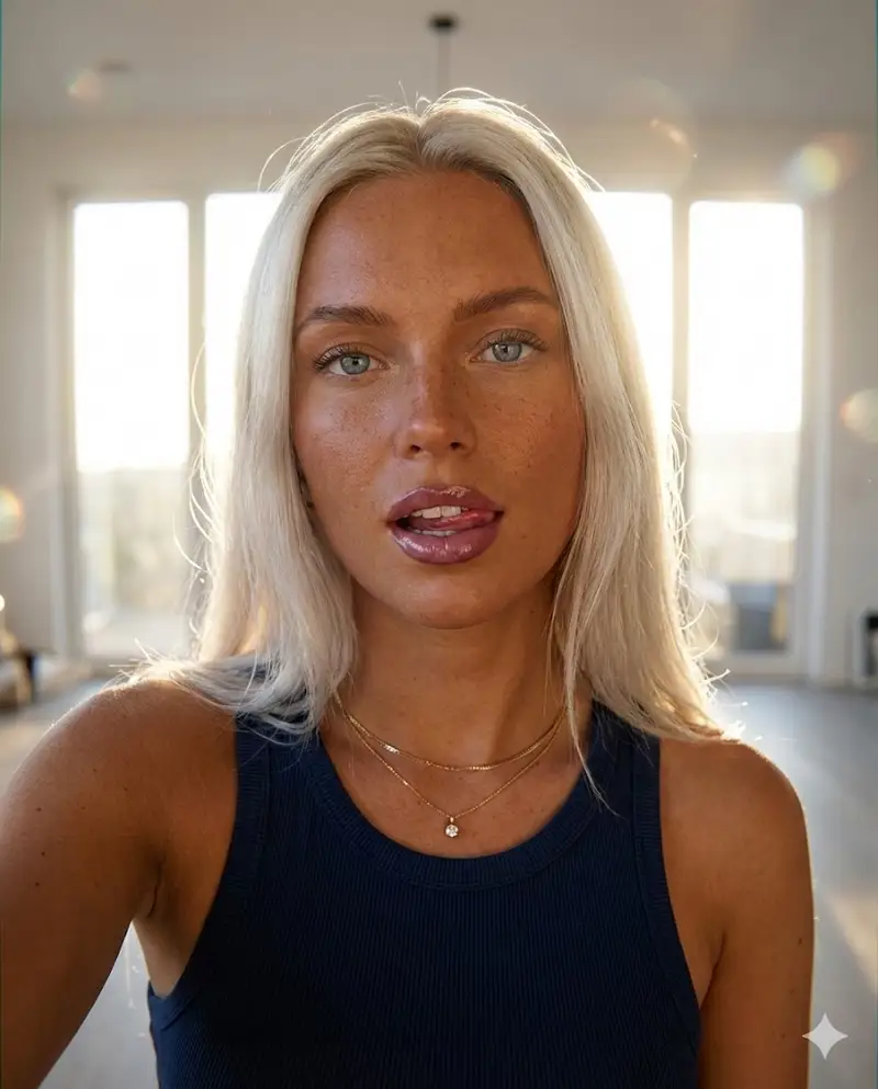 Preview of Sunkissed Glamour Tight Crop Selfie at Golden Hour