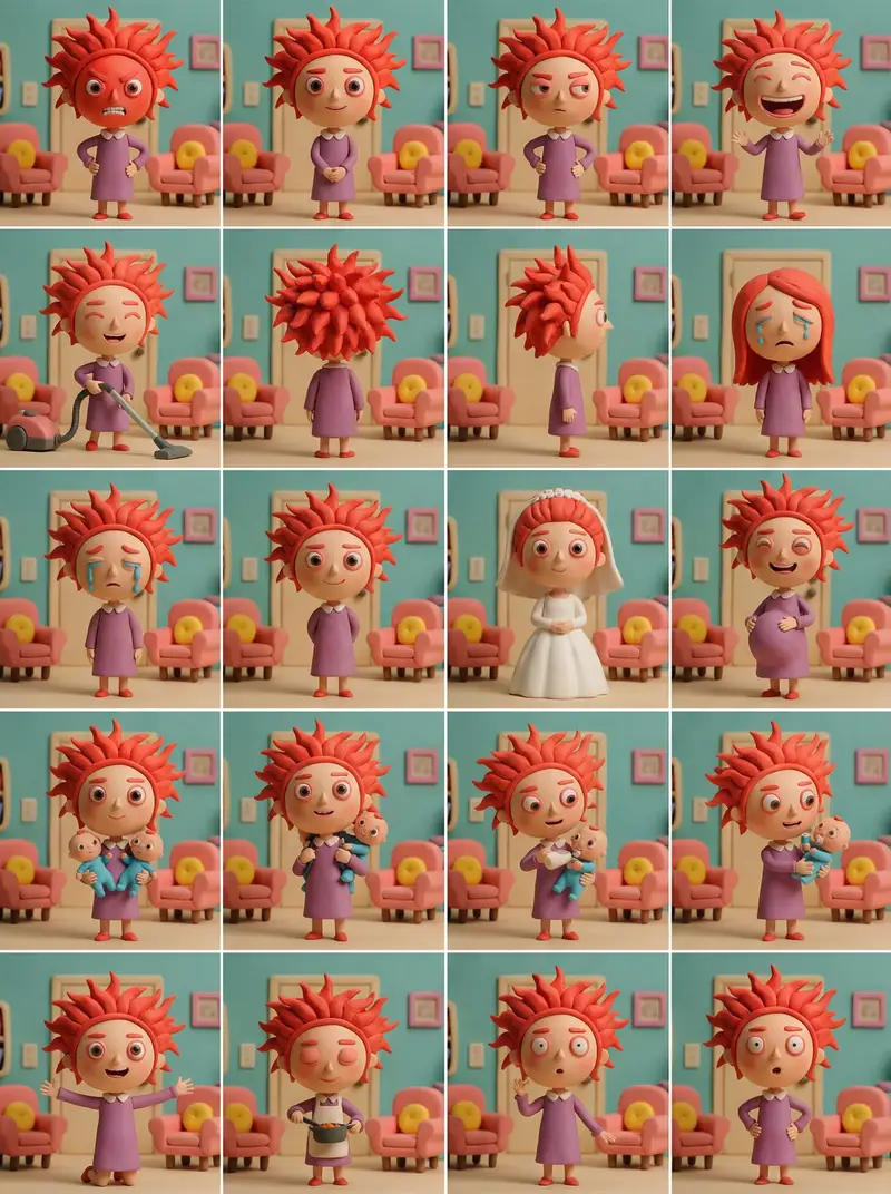 Preview of Character Expression and Pose Variation Prompt (20 Patterns)