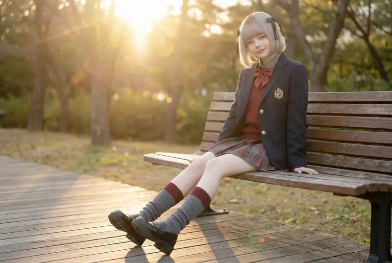 Preview of Cinematic Scene Prompt for High School Girl Walking by the Sea