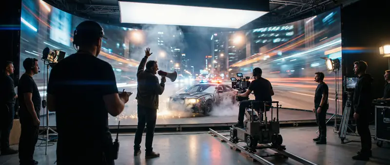 Preview of Cinematic Studio Shot of a Soccer Commercial Set