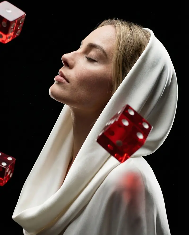 Preview of Surreal Profile Portrait with Floating Dice