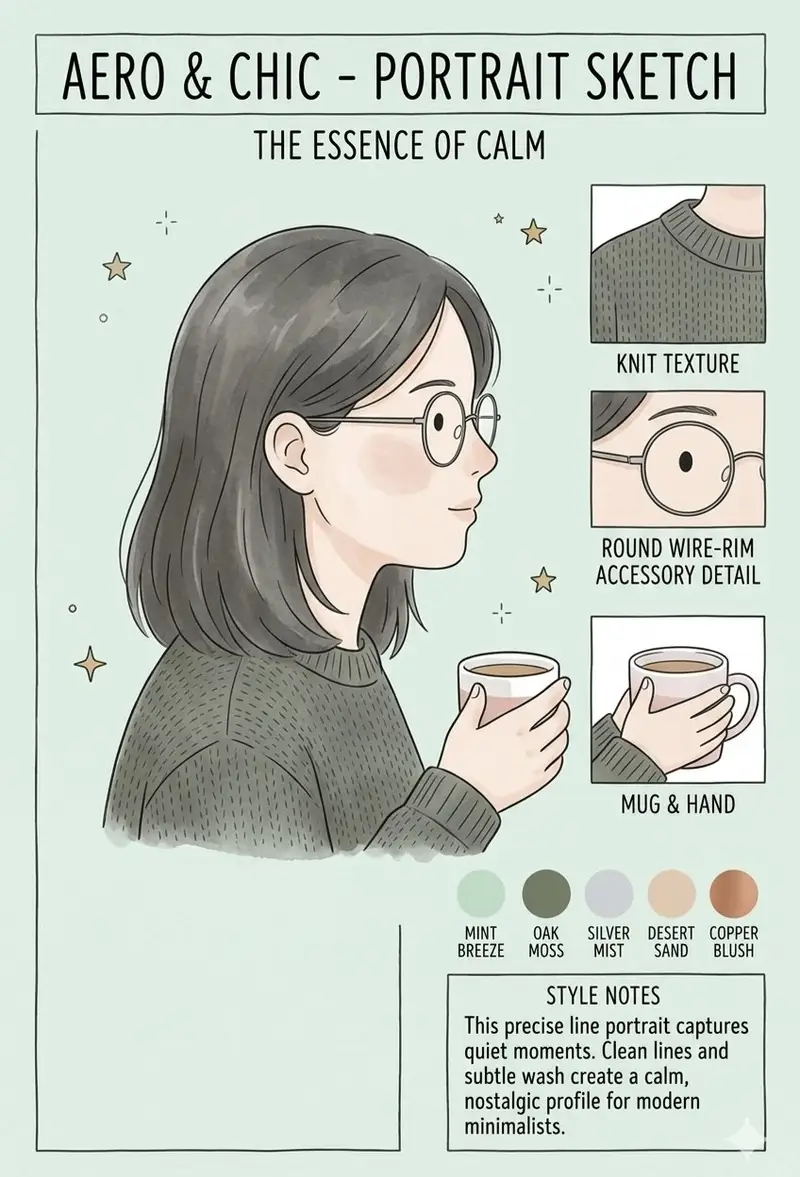 پیش‌نمایش اسکچ کاراکتر مینیمال Aero & Chic