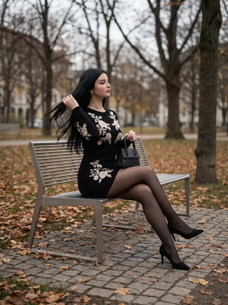 Preview of Elegant Autumn City Park Editorial Scene