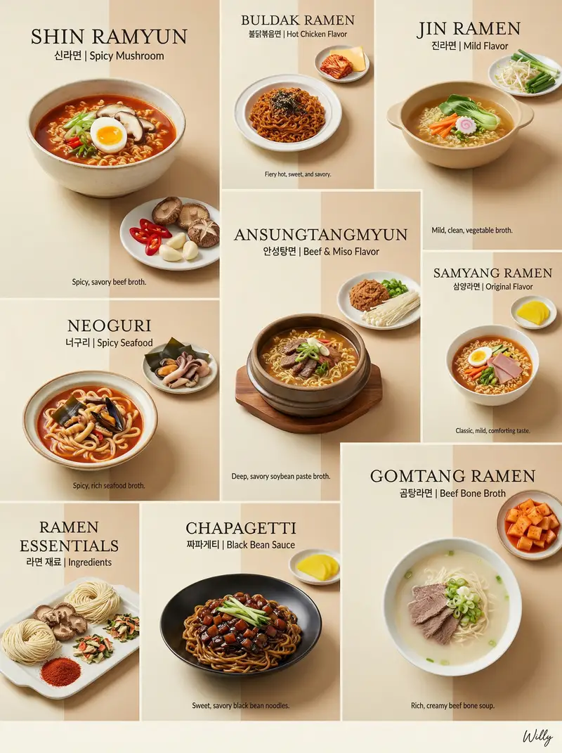 Preview of Luxury Minimalist Bento Grid of Korean Ramen Collection