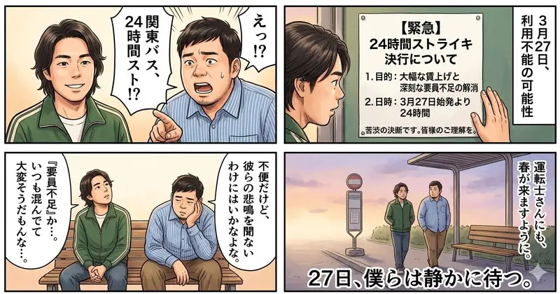 Preview of Four-Panel Manga Generation: The Day Our Bus Stops
