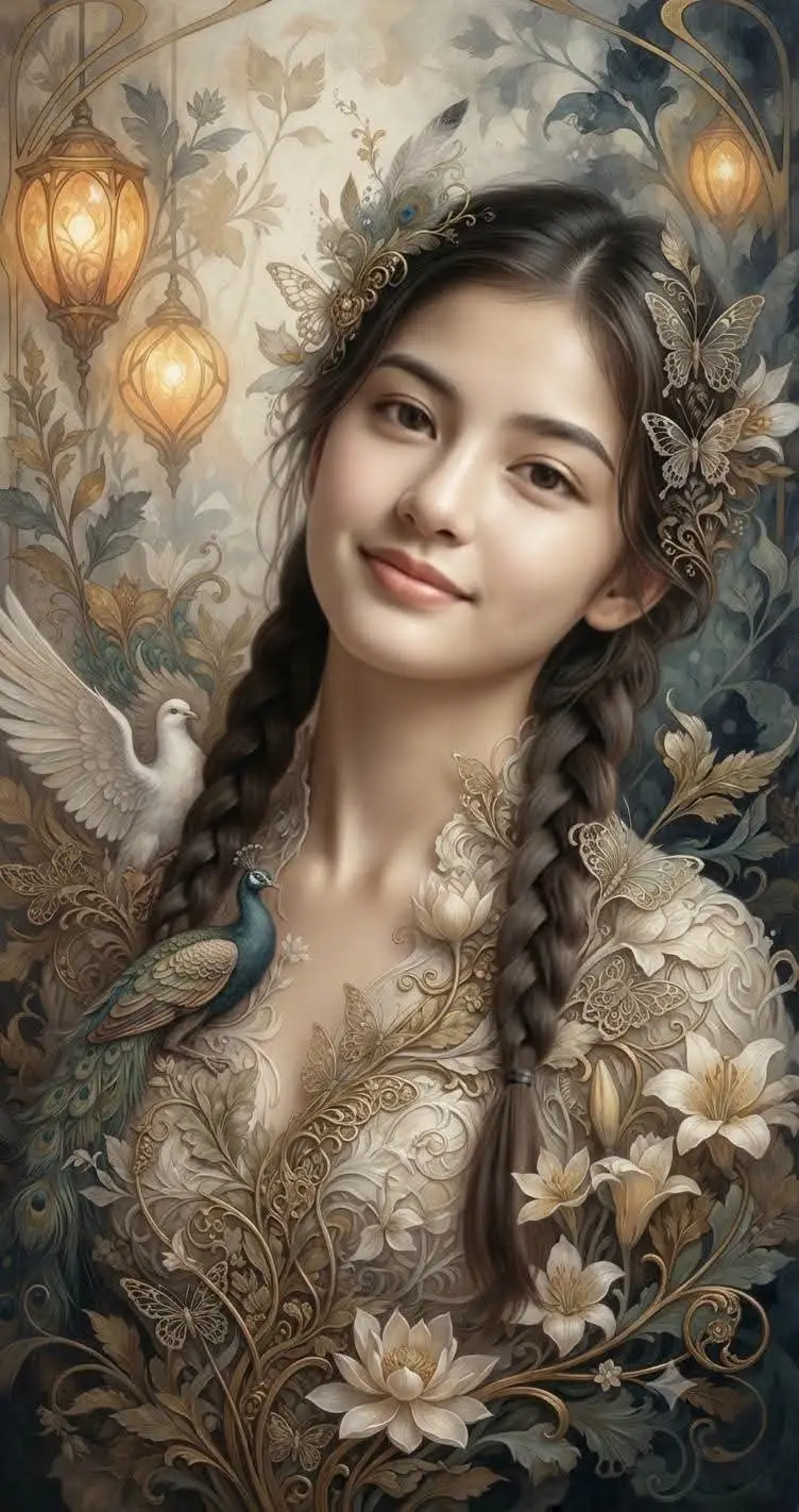 Preview of Fantasy Realism and Art Nouveau Fusion