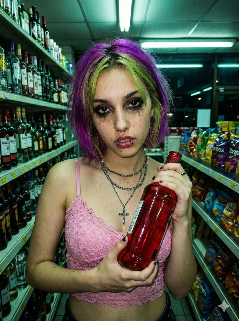 Preview of Cyber-Grunge Punk Girl Portrait