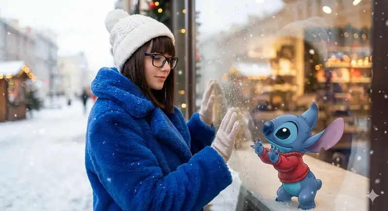 Preview of Photorealistic Winter Portrait with Animated Character Interaction