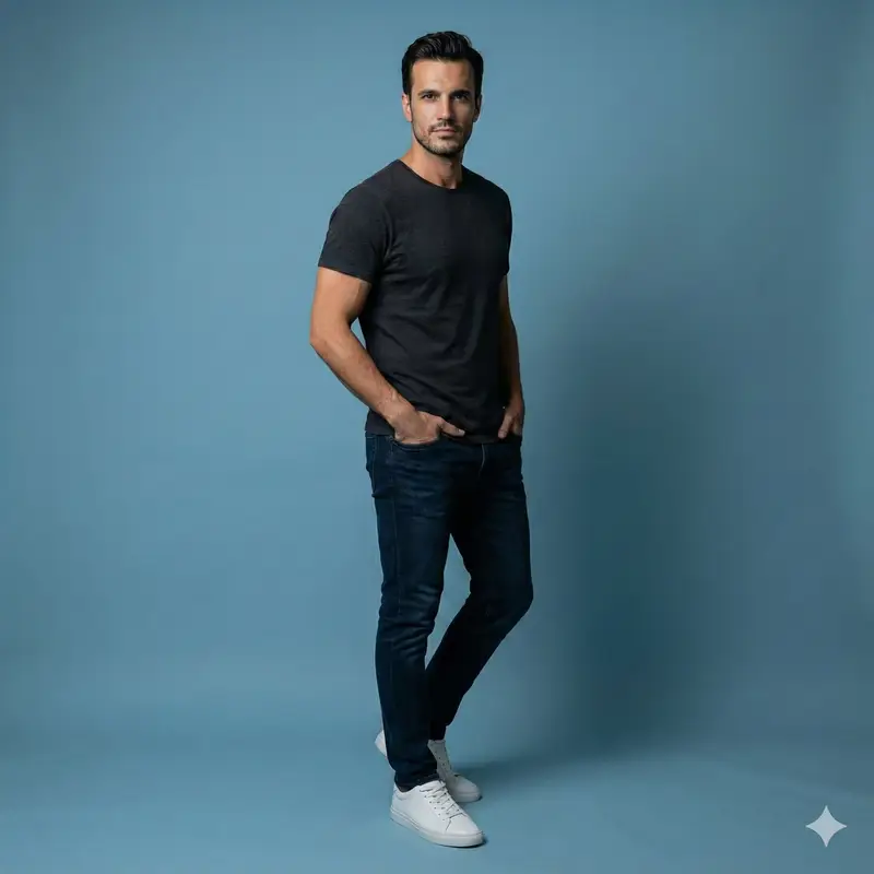 Preview of Studio Portrait of Young Man with Focused Lighting
