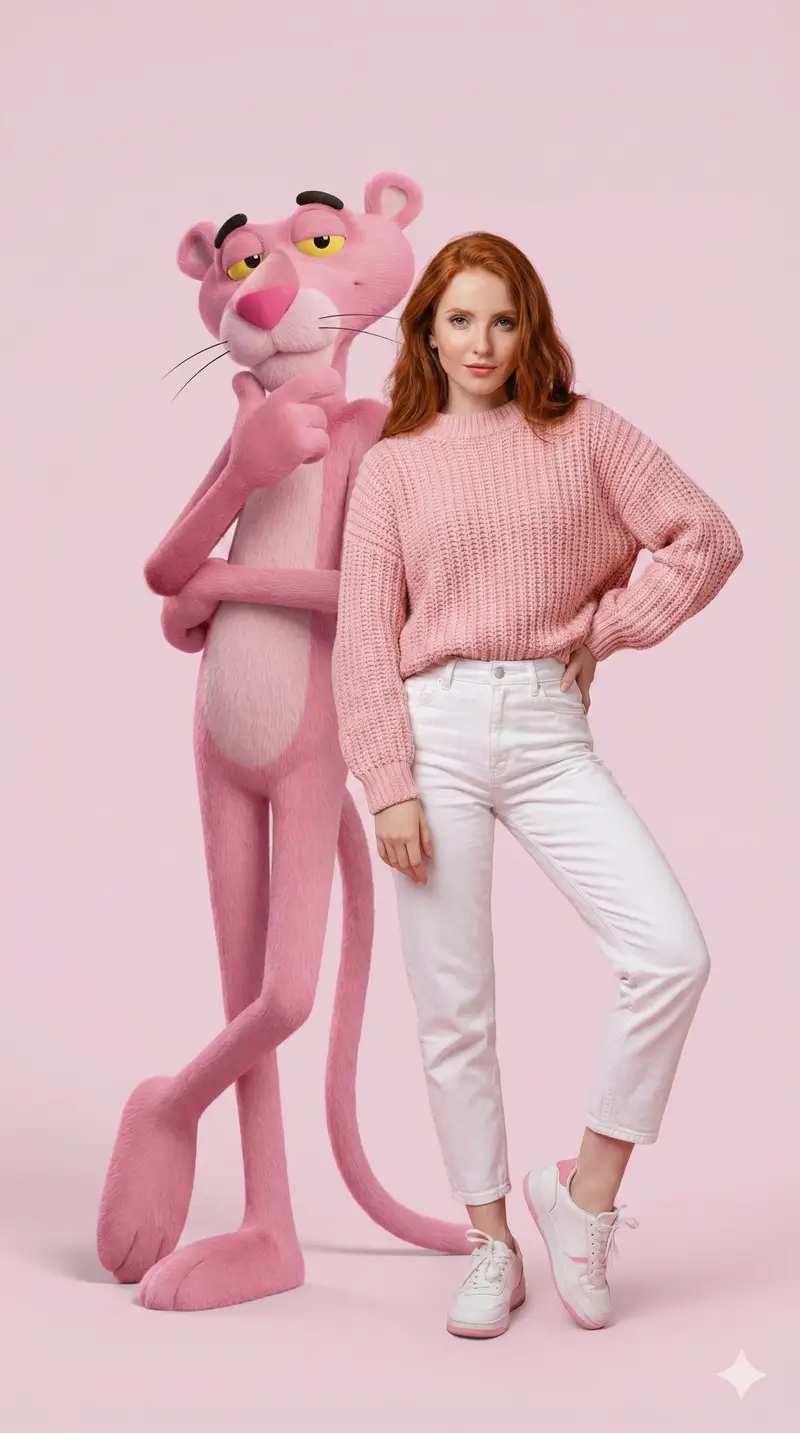 Preview of Hyper-Realistic Portrait with Giant Pink Panther