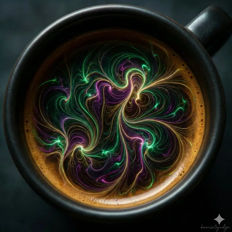 Preview of Abstract Microscopic View of Living Coffee Crema