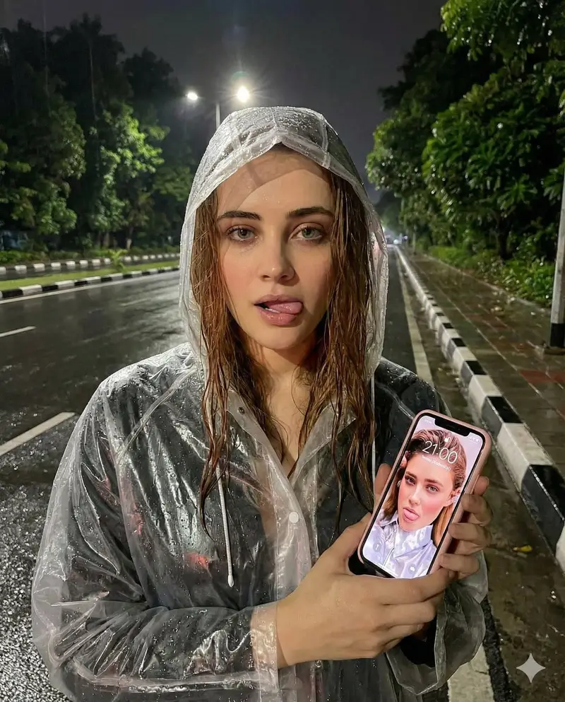 Preview of Nighttime Rain Selfie with iPhone Reflection