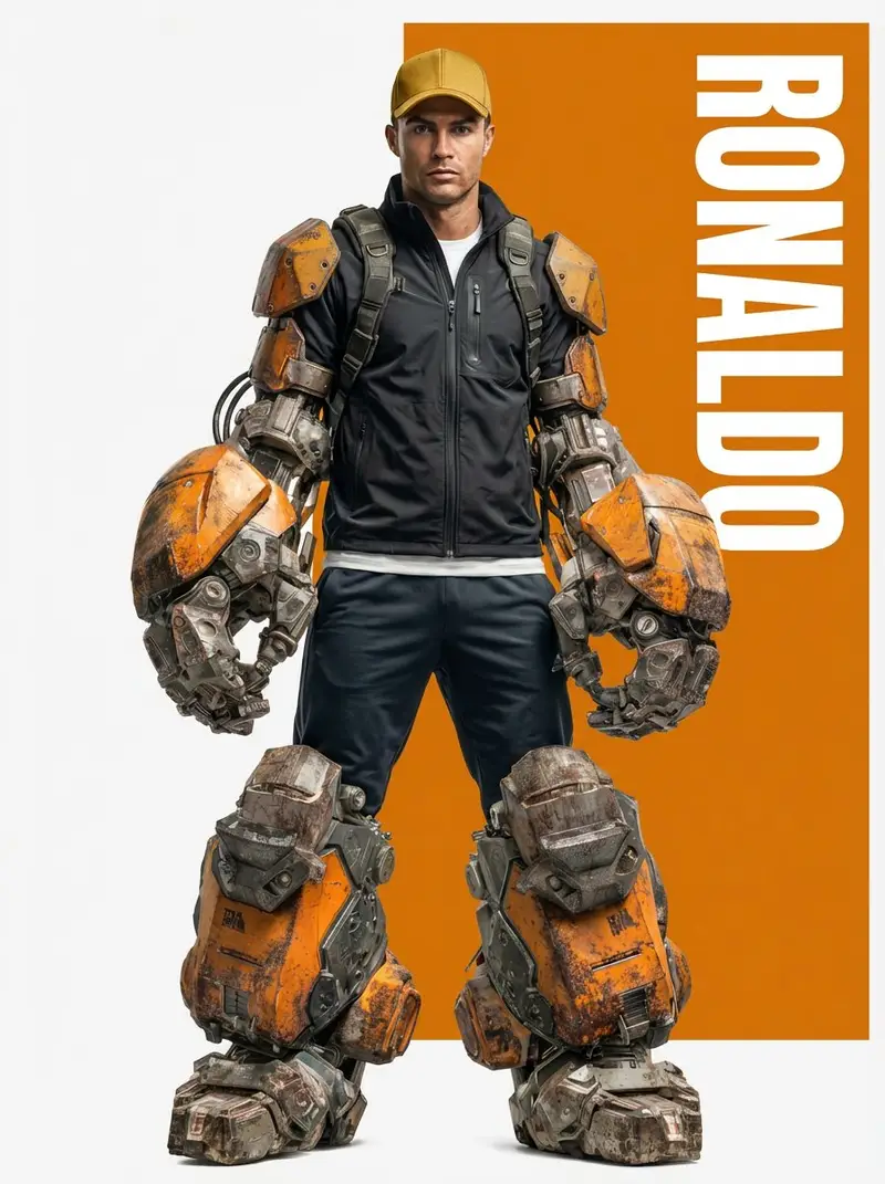 Preview of Ronaldo Futuristic Exoskeleton Portrait Prompt